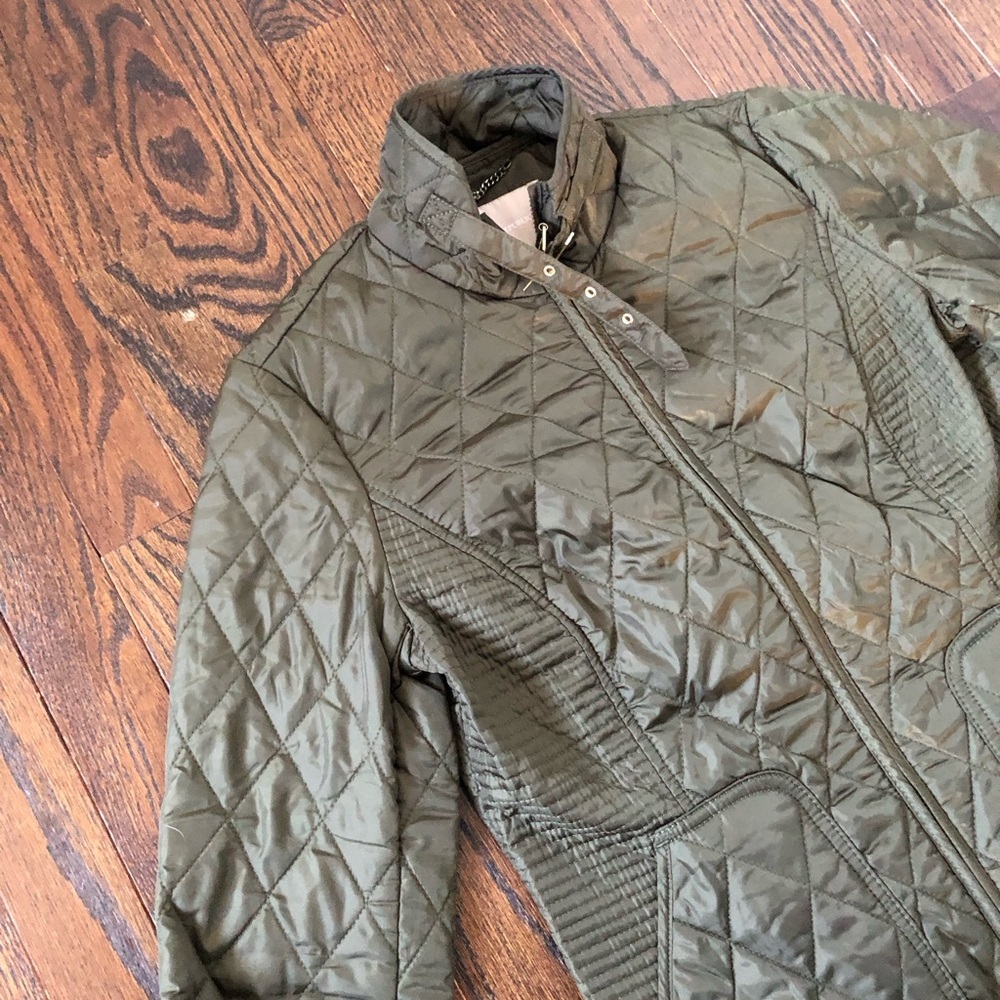 Banana Republic Women’s XS Dark Olive Green Quilted Full-Zip Field Jacket - EUC! - Picture 4 of 15